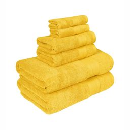 MYTRIDENT Soft Comfort Yellow 6 Pieces Pure Cotton 500 GSM Towel Set-picture-10