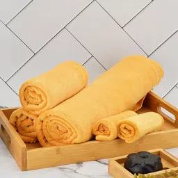 Black Gold Solid Microfiber Towel Set-picture-3