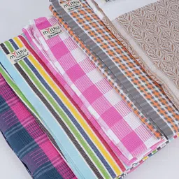 Ramraj Set Of 4 Assorted Striped Pure Cotton Bath Towel image 2