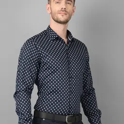 Canary London Smart Slim Fit Geometric Printed Formal Shirt image 3