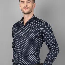 Canary London Smart Slim Fit Geometric Printed Formal Shirt image 4