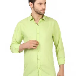 TrulyFeb Men Green Original Slim Fit Casual Shirt-picture-14