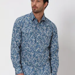 Mufti Slim Fit Floral Printed Pure Cotton Casual Shirt-picture-28