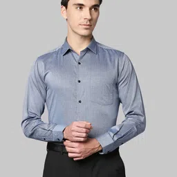 Park Avenue Men Blue Slim Fit Checked Cotton Formal Shirt-picture-38