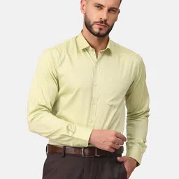 Copperline Men Green Solid Comfort Slim Fit Cotton Formal Shirt-picture-37