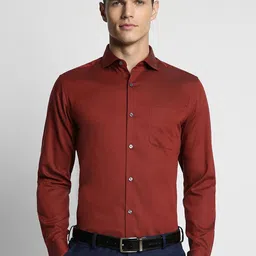 Peter England Elite Slim Fit Spread Collar Long Sleeves Cotton Formal Shirt-picture-11