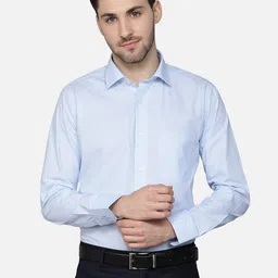 Callino London Men Blue Solid Standard Semiformal Shirt-picture-23