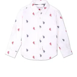 U.S. Polo Assn. Kids Boys Brand Logo Printed Pure Cotton Casual Shirt-picture-47