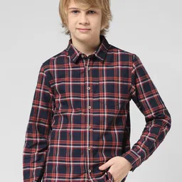 Jack & Jones Junior Boys Tartan Checks Spread Collar Cotton Casual Shirt-picture-44