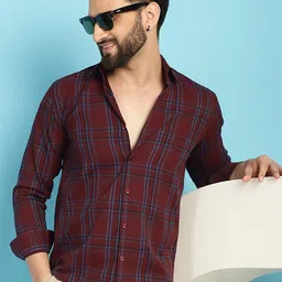 Indian Needle Classic Tartan Checked Casual Pure Cotton Shirt-picture-16