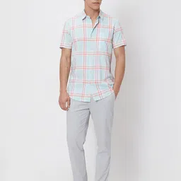 Mufti Men Slim Fit Tartan Checks Opaque Checked Casual Shirt-image-26