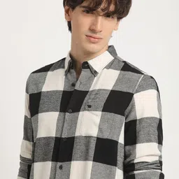 THE BEAR HOUSE Slim Fit Tartan Checked Pure Cotton Casual Shirt-picture-42
