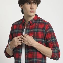 THE BEAR HOUSE Men Slim Fit Tartan Checks Opaque Checked Casual Shirt-picture-24