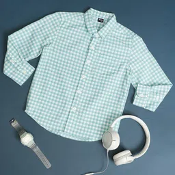 Hoop Boys Regular Fit Gingham Checked Casual Shirt image 3