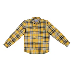 Jack & Jones Boys Yellow Tartan Checks Opaque Checked Casual Shirt image 1