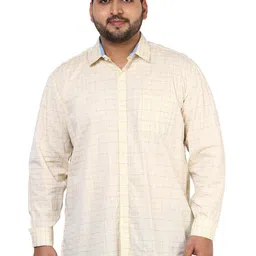 John Pride Plus Size Checked Pure Cotton Casual Shirt-picture-36