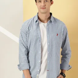 Thomas Scott Micro Checks Classic Slim Fit Cotton Casual Shirt-picture-22