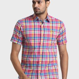 ColorPlus Checked Tailored Fit Spread Collar Organic Cotton Casual Shirt-picture-46