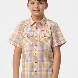 KATE & OSCAR Boys Smart Checked Cotton Casual Shirt-picture-28