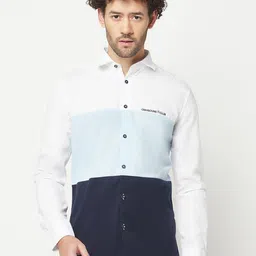 Crimsoune Club Slim Fit Colourblocked Pure Cotton Casual Shirt-picture-31