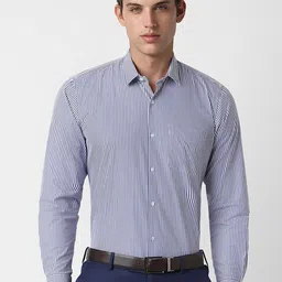 Peter England Vertical Striped Spread Collar Formal Shirt-picture-24