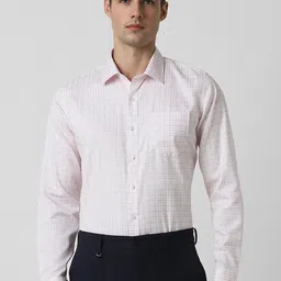 Van Heusen Slim Fit Cotton Checked Formal Shirt-picture-35