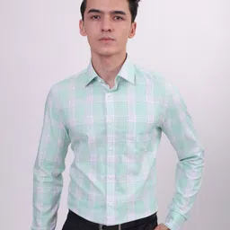 LOUIS STITCH Comfort Fit Checked Cotton Formal Shirt-picture-29