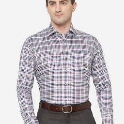 METAL Men Slim Fit Tartan Checks Checked Cotton Formal Shirt-picture-37