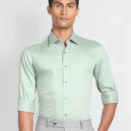 Arrow New York Slim Fit Opaque Twill Weave Pure Cotton Formal Shirt-picture-19