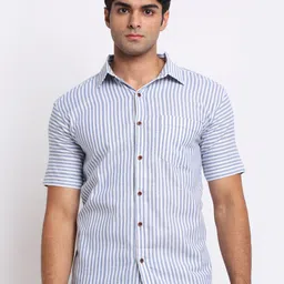 Enchanted Drapes Men Vertical Striped Casual Shirt image 1