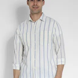 AMERICAN EAGLE OUTFITTERS Striped Linen Button-Up Shirt-image-0