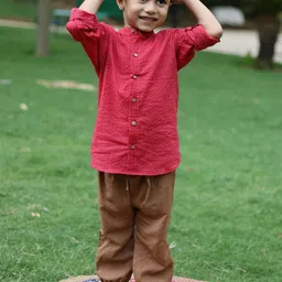 Peekaaboo Kids Boys Opaque Striped Casual Shirt-image-37