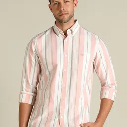 Dockers Men Striped Orange Classic Fit Shirt-picture-15