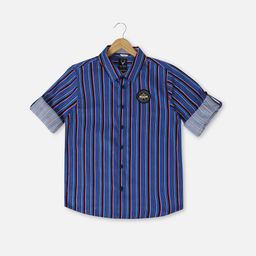 Allen Solly Junior Boys Slim Fit Opaque Striped Casual Shirt-picture-28