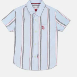U.S. Polo Assn. Kids Boys Spread Collar Oxford Multi Striped Casual Shirt-image-9