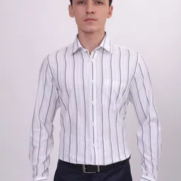 LOUIS STITCH Comfort Vertical Stripes Spread Collar Long Sleeve Pure Cotton Formal Shirt-picture-28