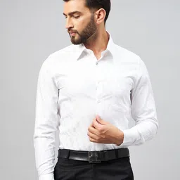 LOUIS STITCH Comfort Self Designed Cotton Formal Shirt-image-75