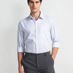 Arrow Checked Spread Collar Twill Pure Cotton  Formal Shirt-picture-24