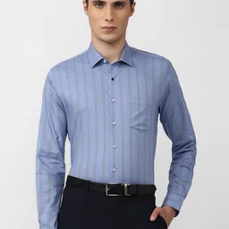 Van Heusen Men Blue Slim Fit Striped Formal Shirt-picture-39