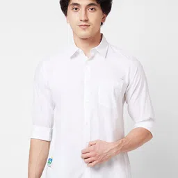 SPYKAR Spread Collar Long Sleeves Cotton Casual Shirt-image-58