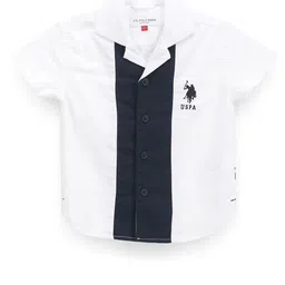 U.S. Polo Assn. Kids Boys Colourblocked Cuban Collar Classic Pure Cotton Casual Shirt-picture-28