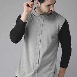 Campus Sutra Grey Classic Cotton Casual Shirt-picture-32