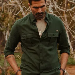 Andamen Premium Men Regular Fit Solid Opaque Button Down Collar Cotton Casual Shirt-picture-16