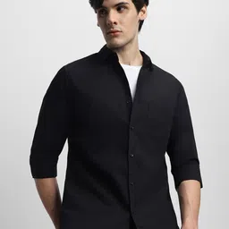 Dennis Lingo Classic Slim Fit Opaque Casual Shirt-image-80