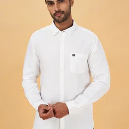 BYFORD by Pantaloons Men White Slim Fit Opaque Casual Shirt-image-89