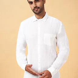 BYFORD by Pantaloons Men White Slim Fit Opaque Casual Shirt-image-57