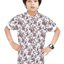 MADE IN THE SHADE Boys Band Collar Floral Printed Cotton Casual Shirt-picture-47