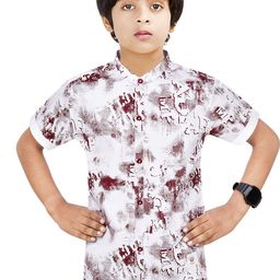 MADE IN THE SHADE Boys Band Collar Abstract Printed Cotton Casual Shirt-picture-20