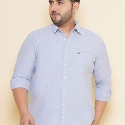 John Pride Plus Size Spread Collar Opaque Cotton Casual Shirt-picture-12