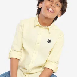 BONKIDS Boys Standard Spread Collar Roll-Up Sleeves Cotton Casual Shirt-image-23